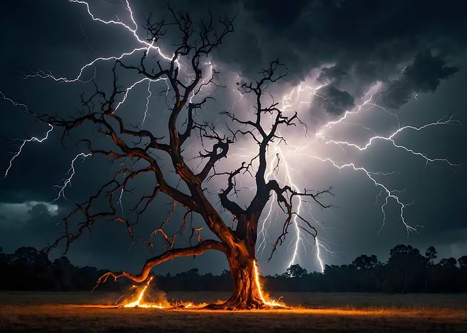 Lightning Strikes Tree