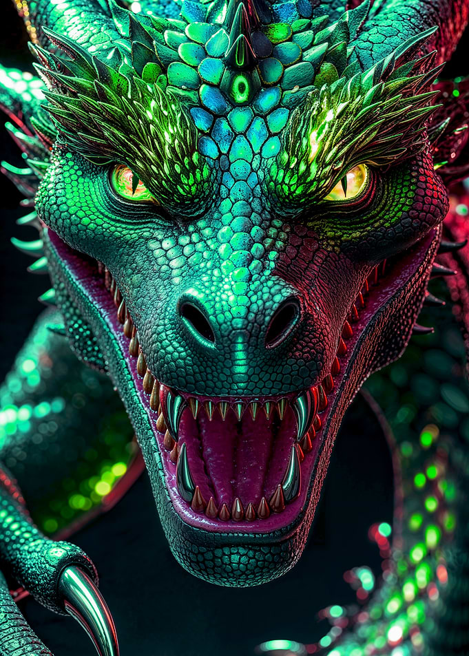 Green Dragon Sapphire metallic scales | Vibrant Green