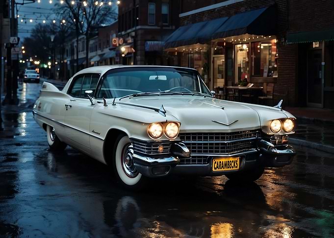 Classic White Cadillac