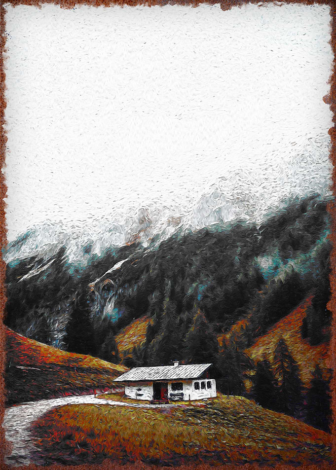 Mountain Cabin Landscape