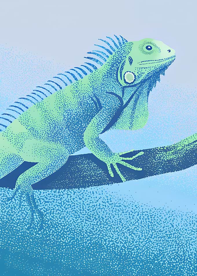 Green Iguana on Branch