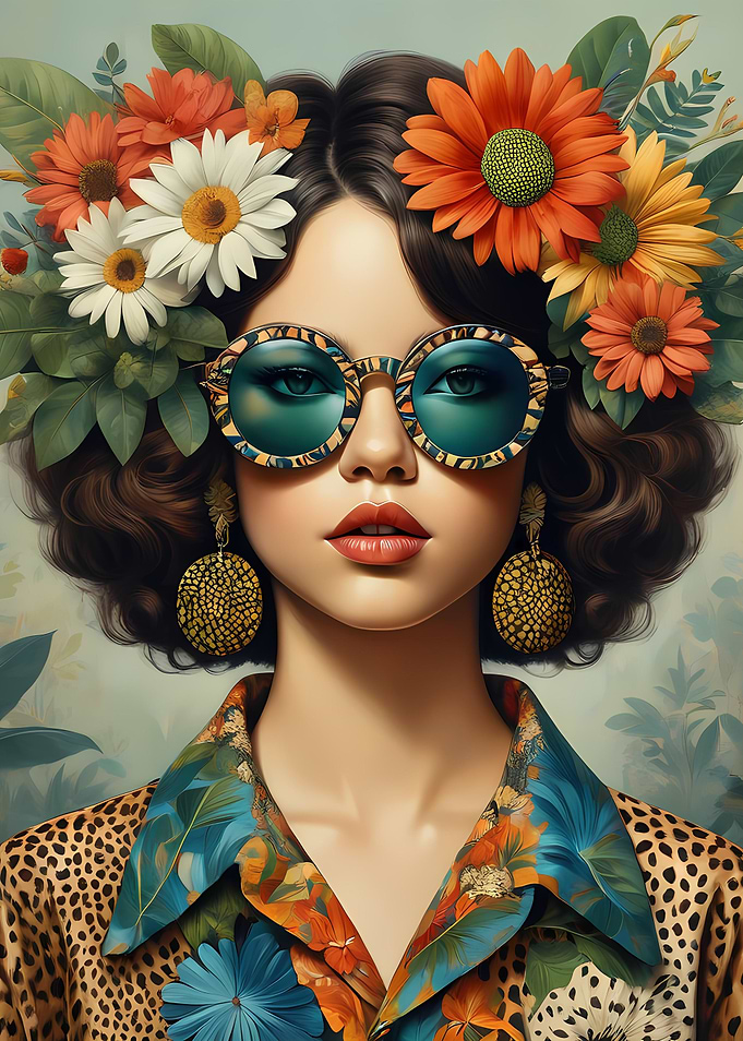 Woman with flowers