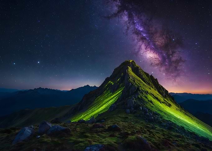 Milky Way Over Mountain