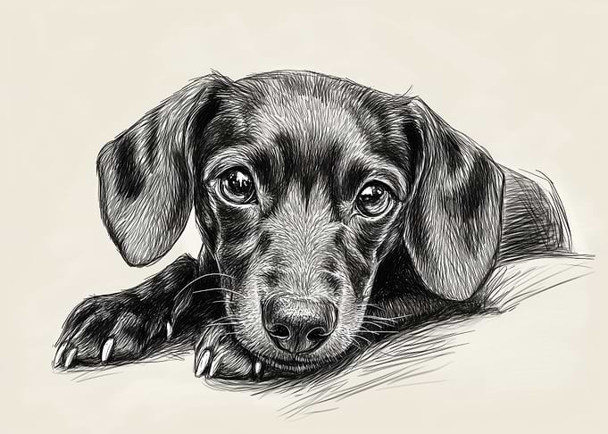 Dachshund Pen Drawing