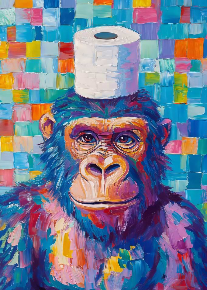 Gorilla with Toilet Paper Hat