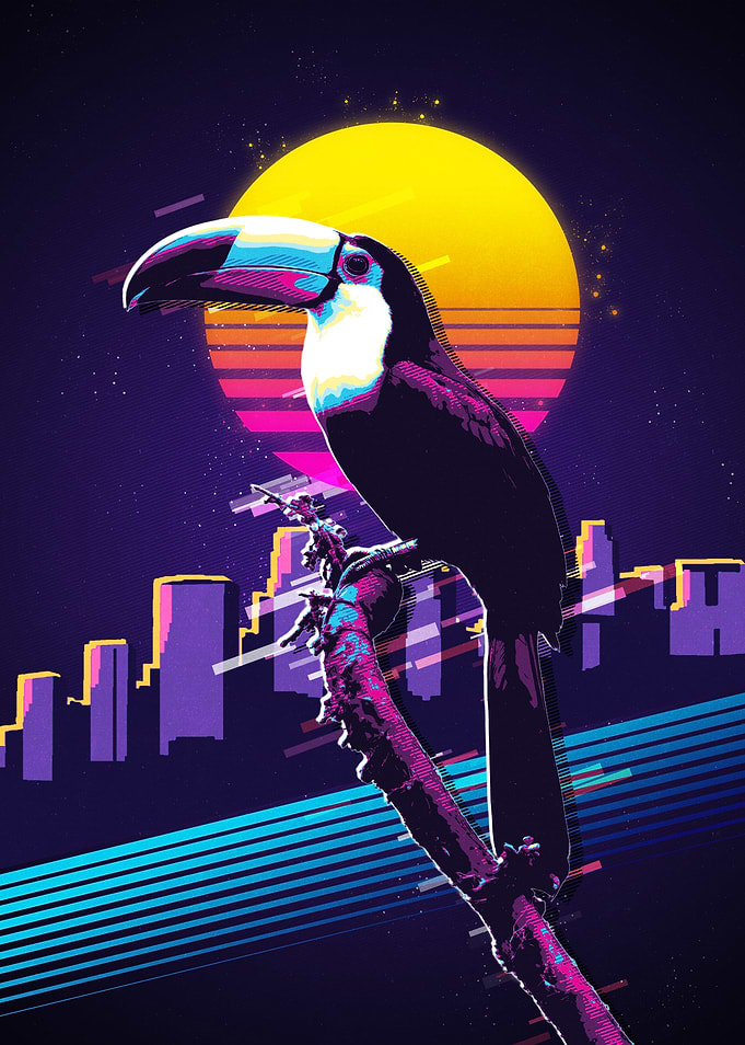 Toucan Retro Art