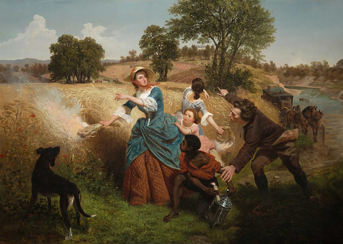 Mrs Schuyler Burning Her Wheat Fields on the Approach of the British