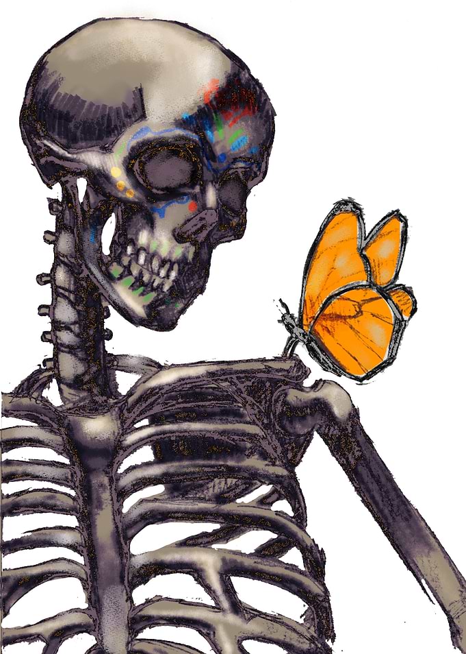 Skeleton with Butterfly