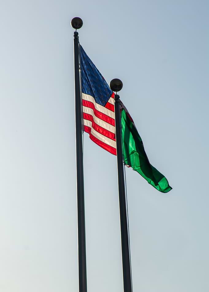 American and Washington State Flags