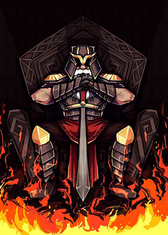 Aires, Lord of Battle (Warrior on Throne)