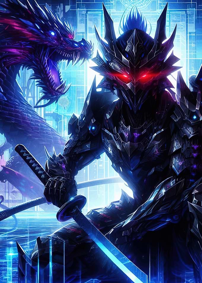 Cyberpunk Samurai Dragon
