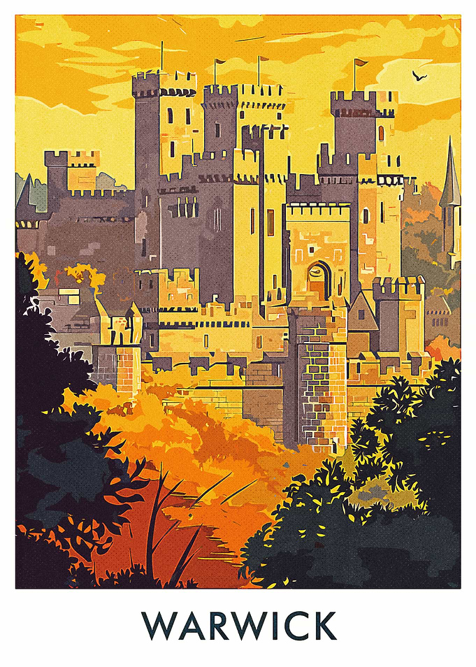 Warwick Castle Vintage Poster