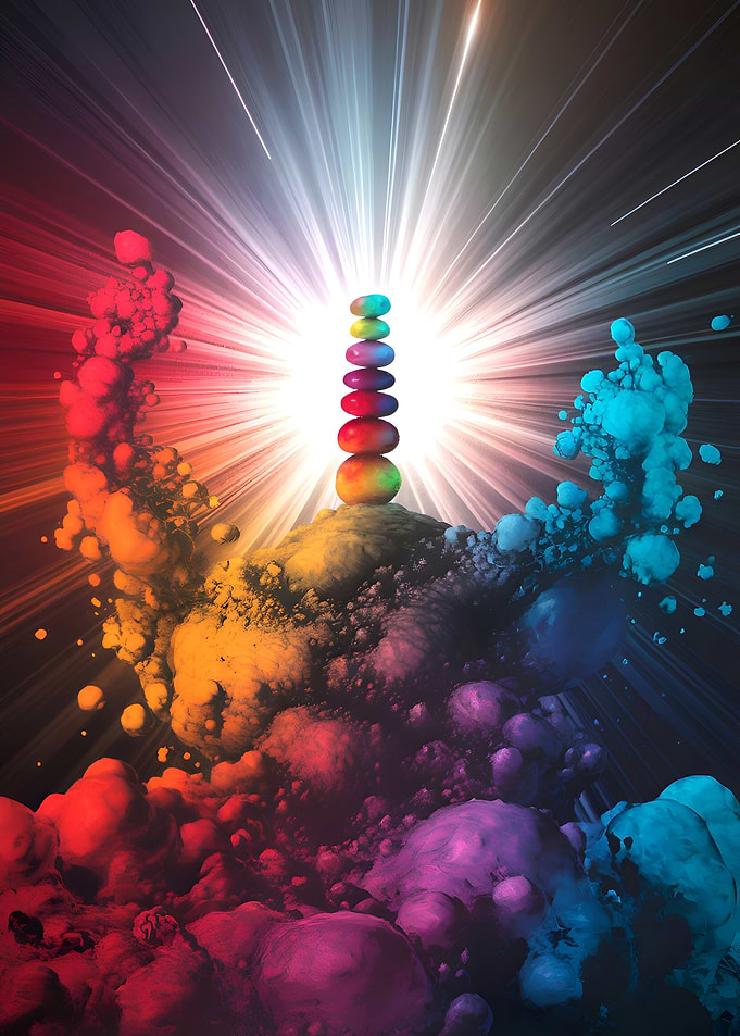 Rainbow Stacked Stones