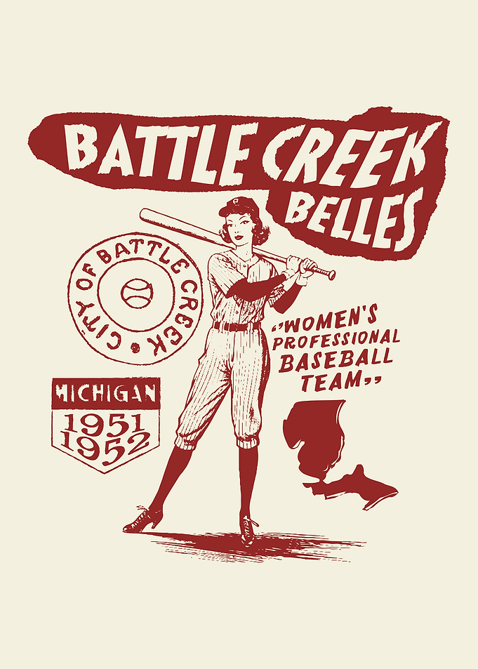 Battle Creek Belles Professional Women's Baseball Team 1943