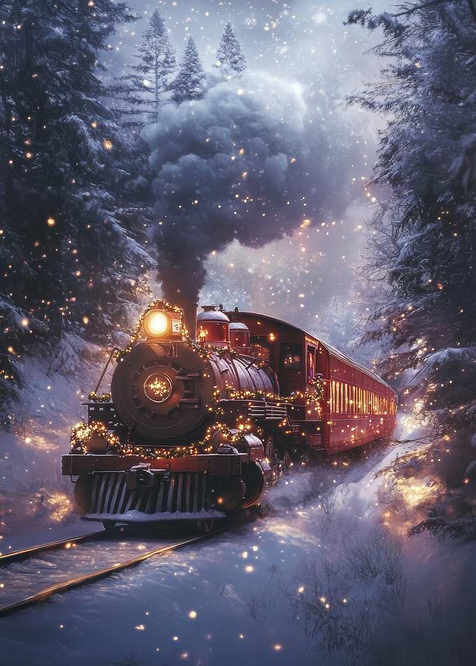 Christmas Train in Winter