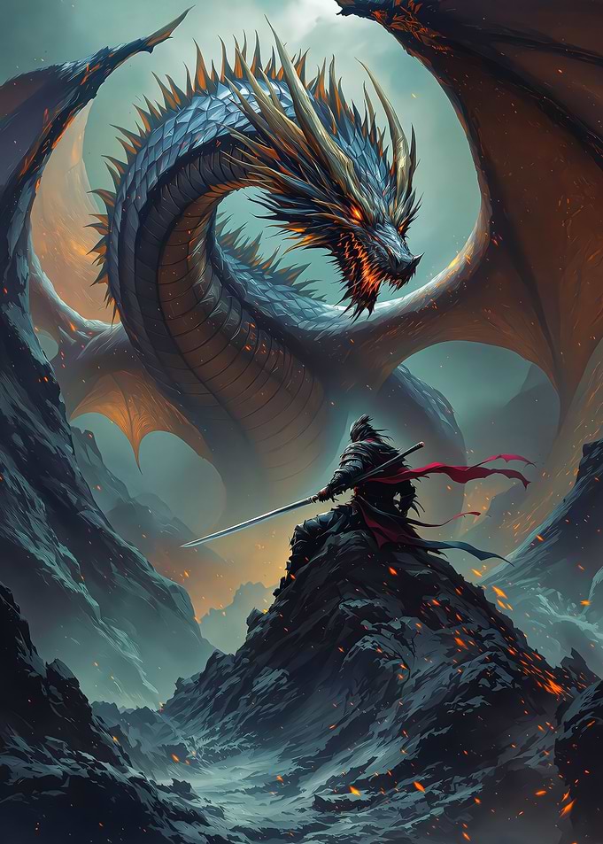 Dragon and Warrior Art