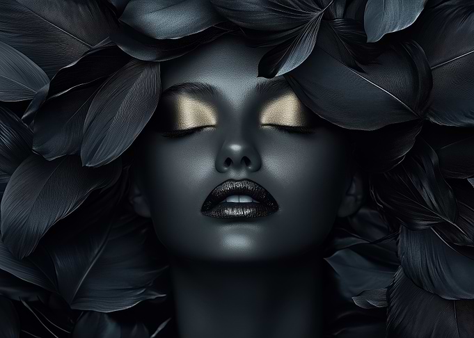 Woman with Gold Eyeshadow
