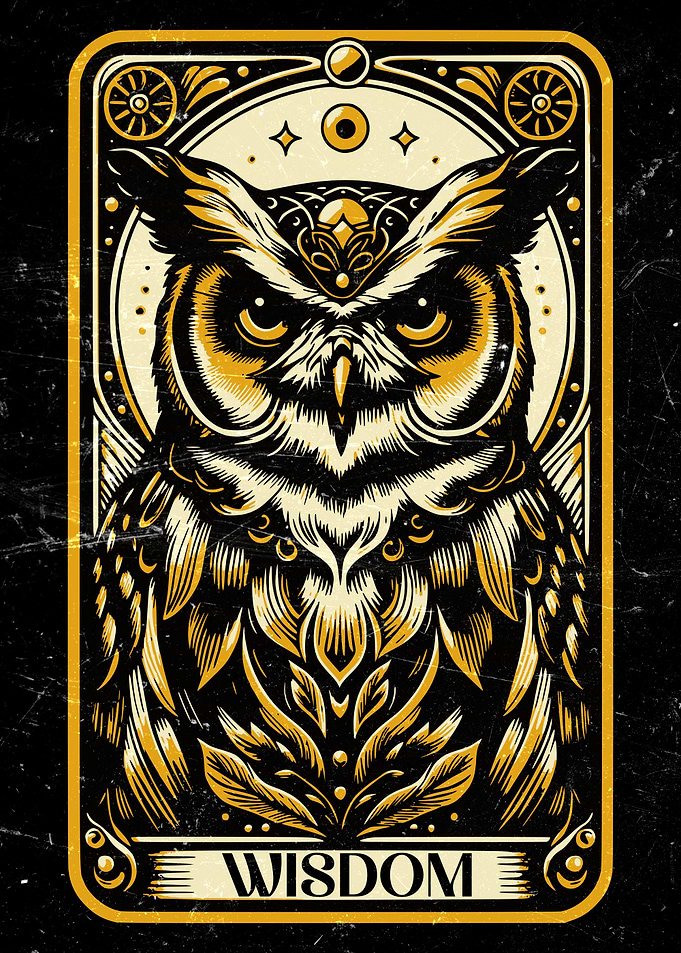 Wisdom Owl Tarot Card