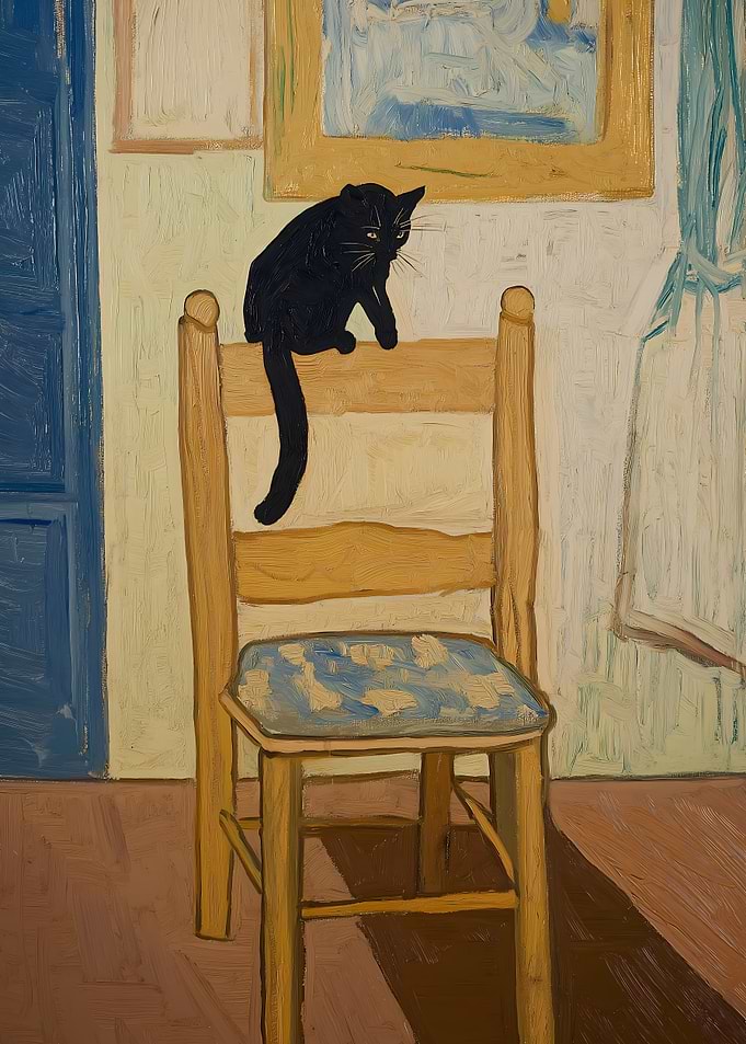 Black Cat on Chair