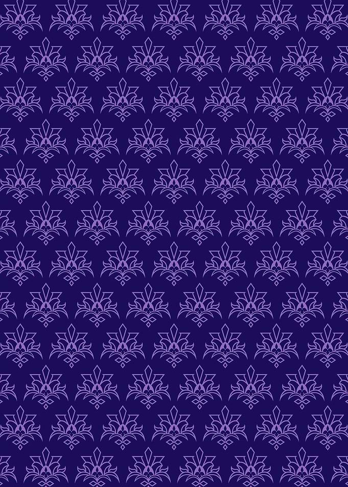 Batik Riau Purple Floral Pattern