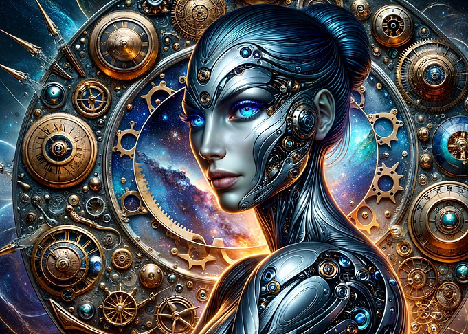 Cybernetic Woman in Cosmic Time Realm