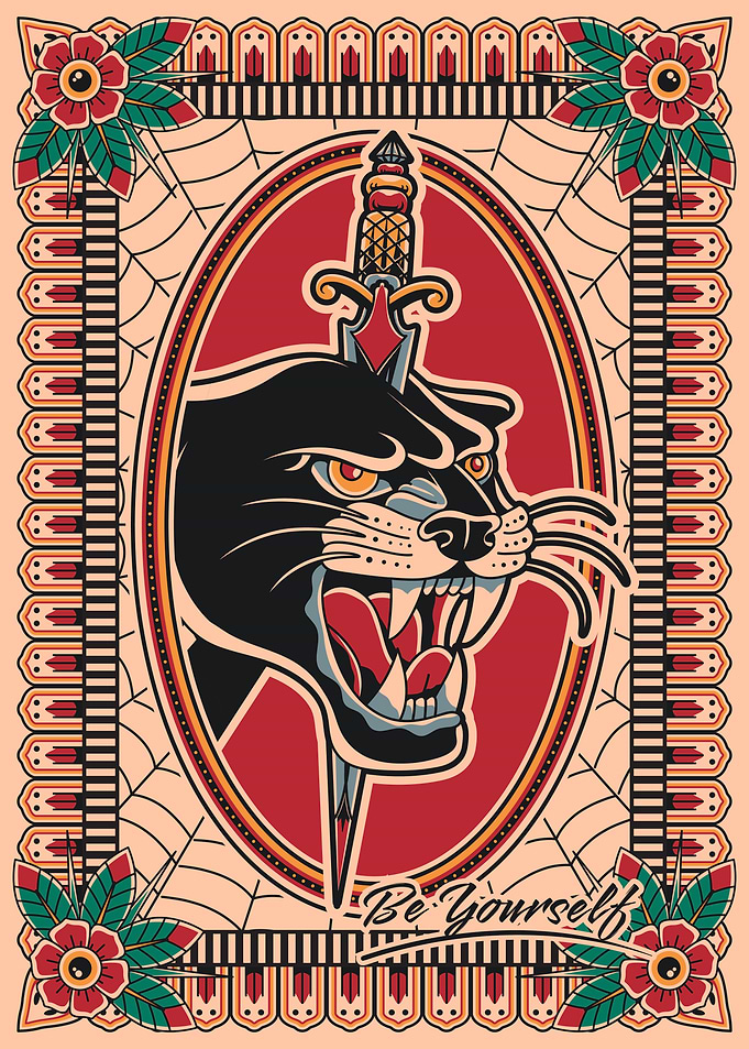 Black Panther Tattoo Flash