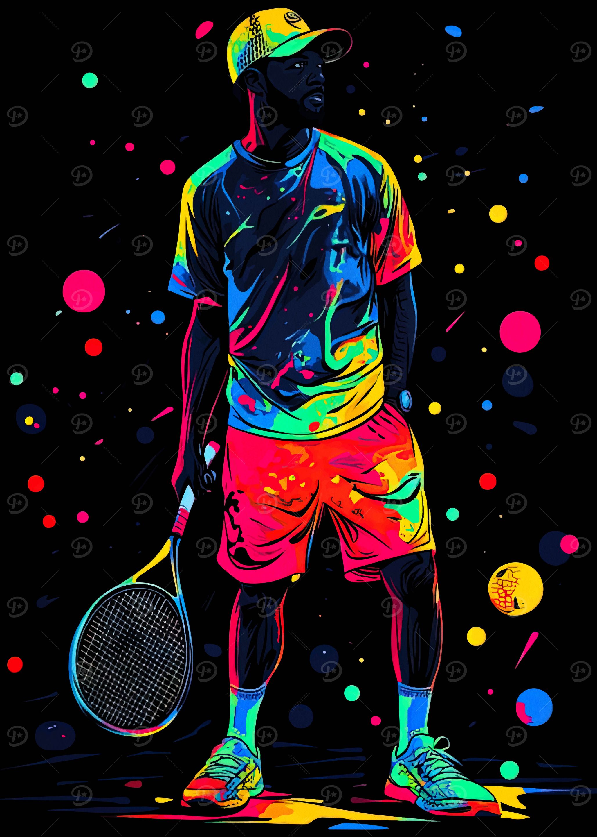 Neon Tennis Player