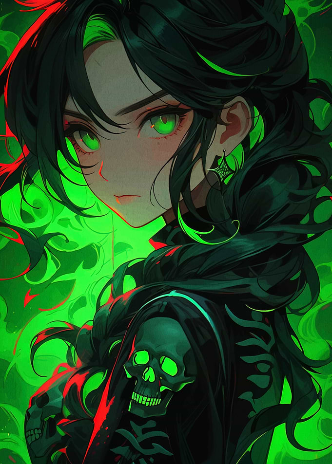 Green-Eyed Anime Girl