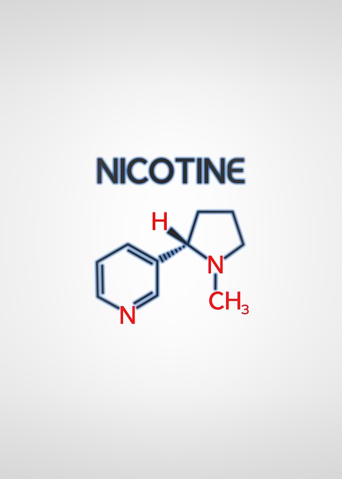 Nicotine Molecular Structure White