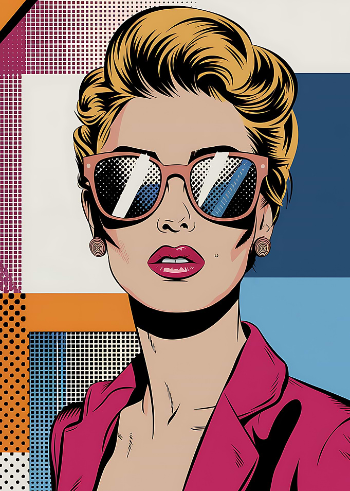 Pop Art Woman in Sunglasses