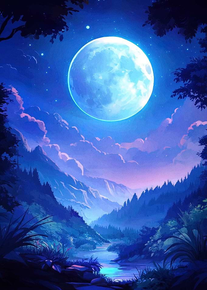 Full Moon Night Landscape