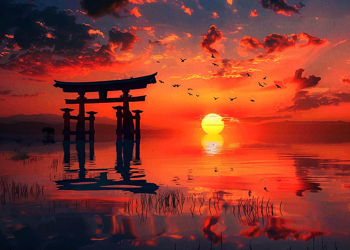 Japanese Sunset Gate