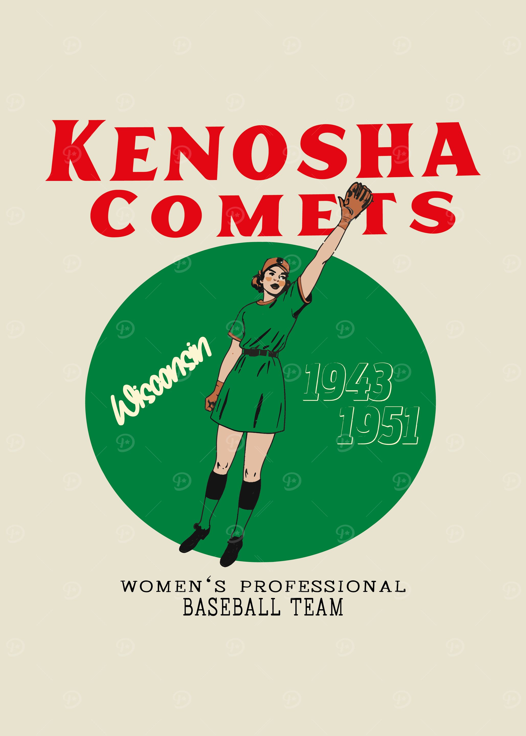 Kenosha Comets Women's Professional Baseball Team 1943