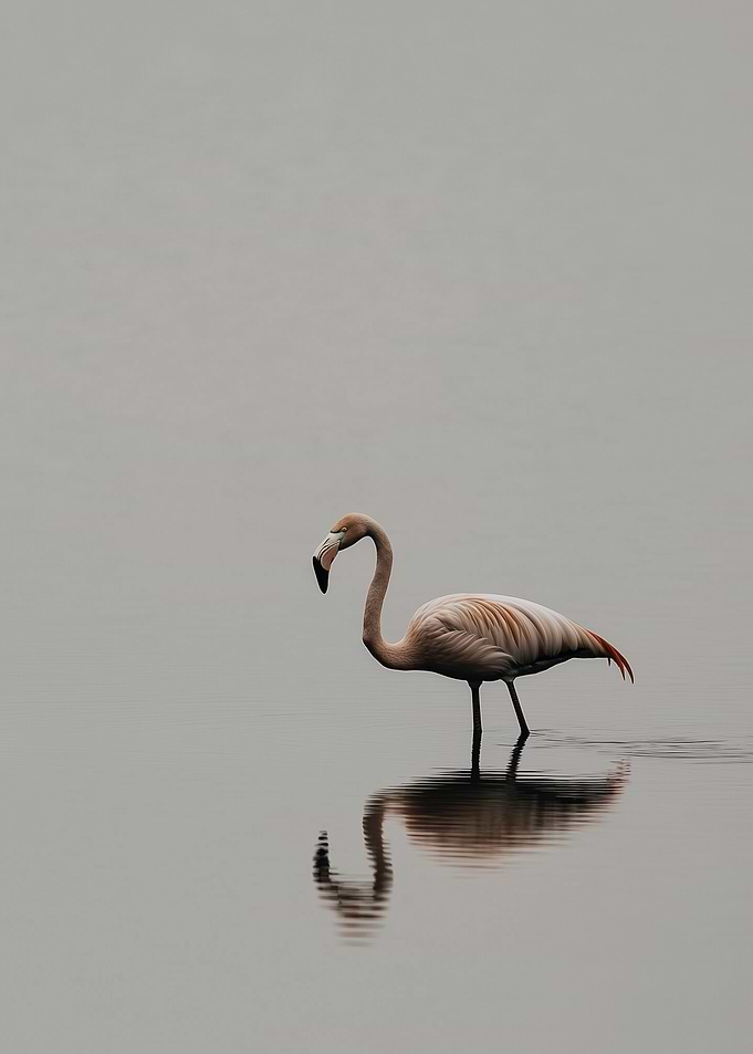 Pink Flamingo in Water
