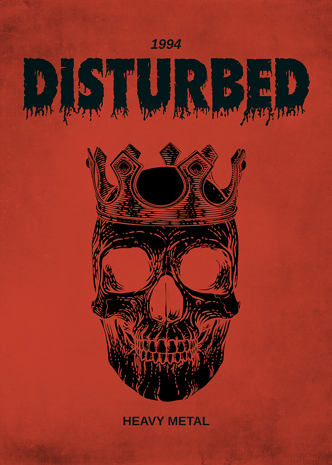 Disturbed Heavy Metal Skull Poster