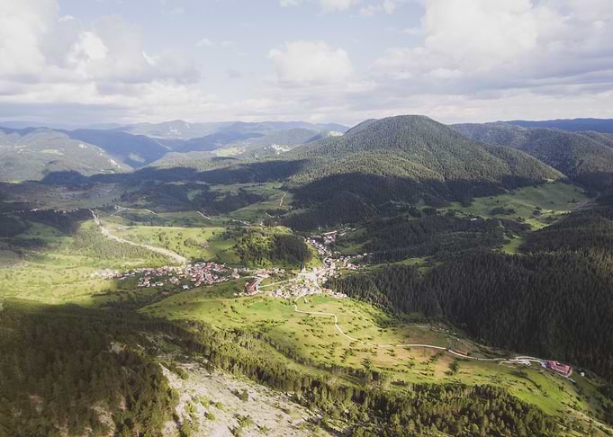 Mountain Village Aerial View