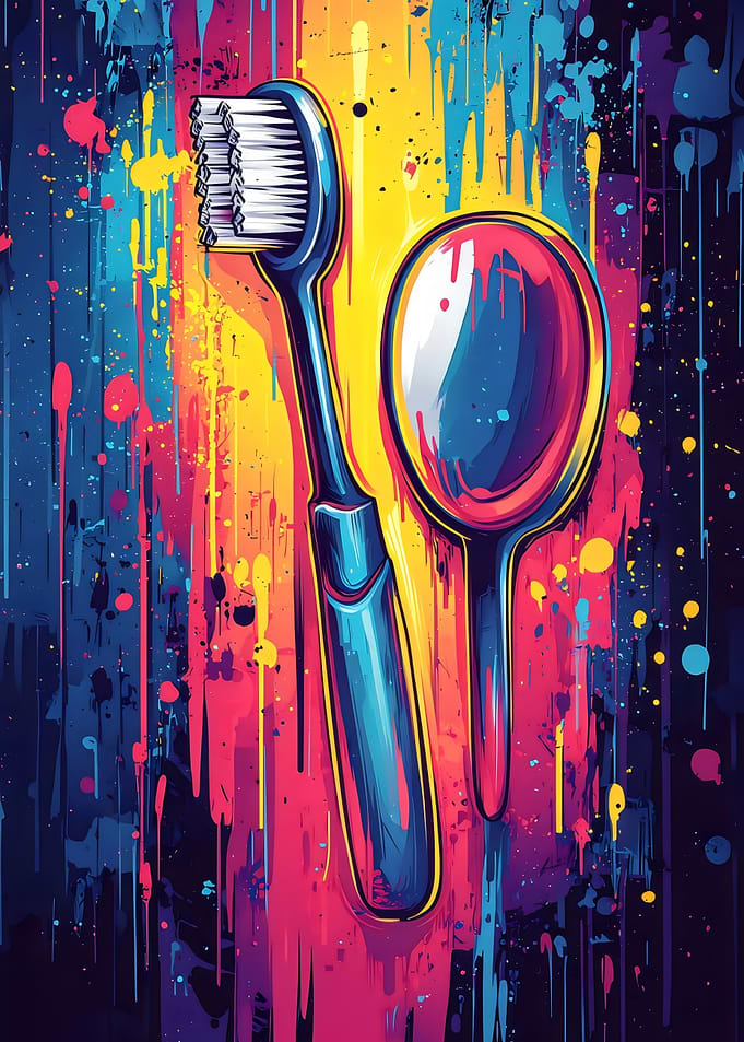 Vibrant Toothbrush Art