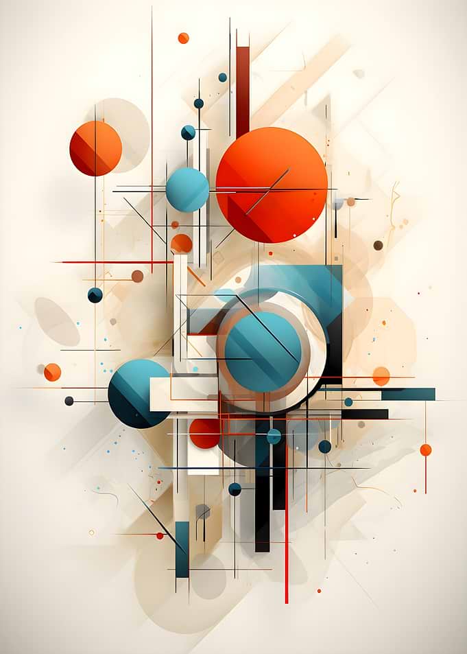 Kandinsky Style Geometric Shapes Art