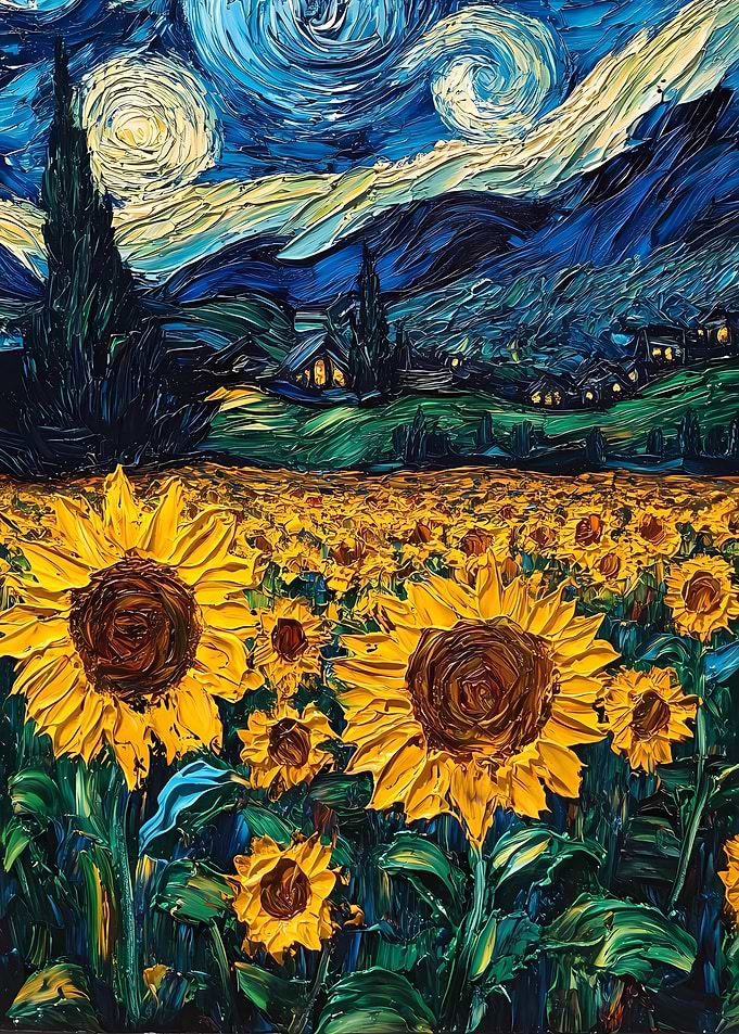 Starry Night Sunflowers