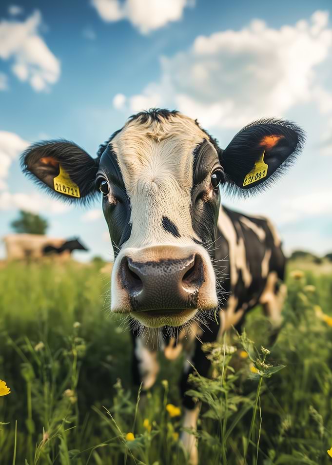 Curious Cow in Field