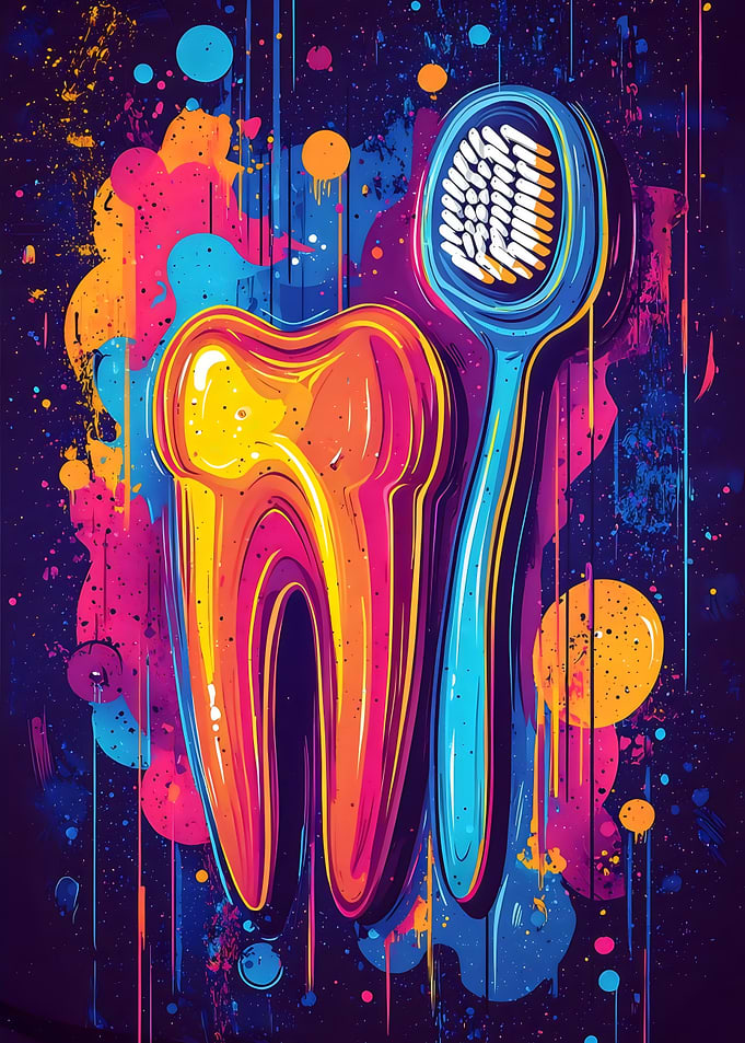 Neon Tooth and Brush