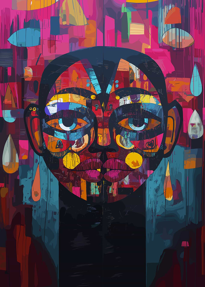 Pop Art Abstract Face kaleidoscope Portrait