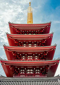 Red Pagoda with Golden Top