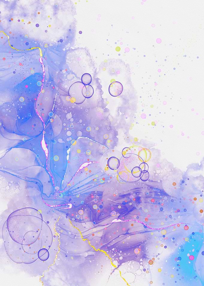 Abstract Purple and Blue Ink Art