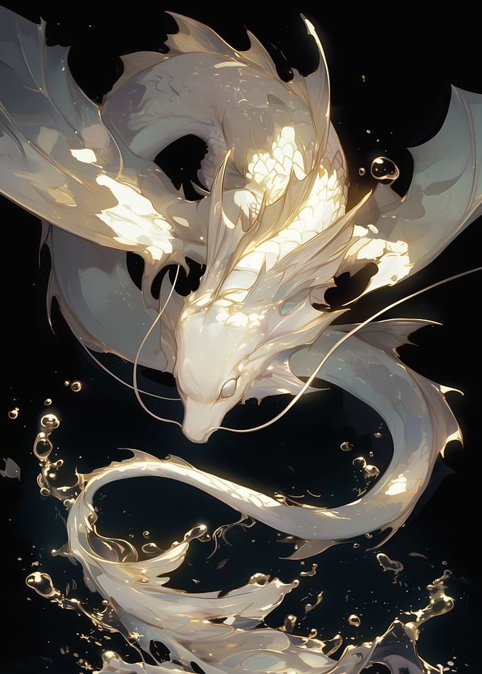 White Dragon in Water