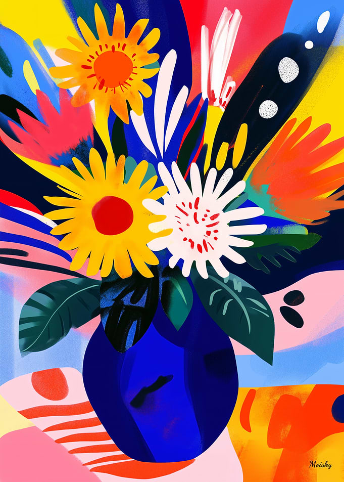 Vivid Fauvist Vision of Sunflowers