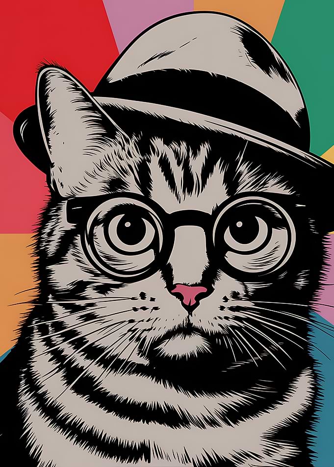 Cool Cat in Glasses POP ART