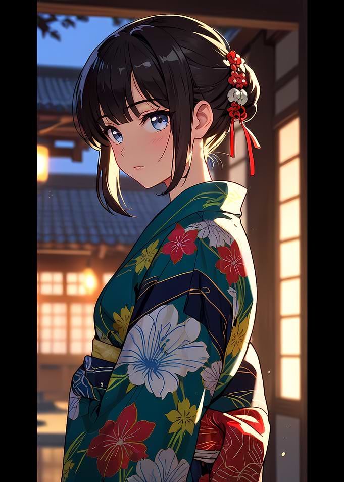 Anime Girl in Kimono