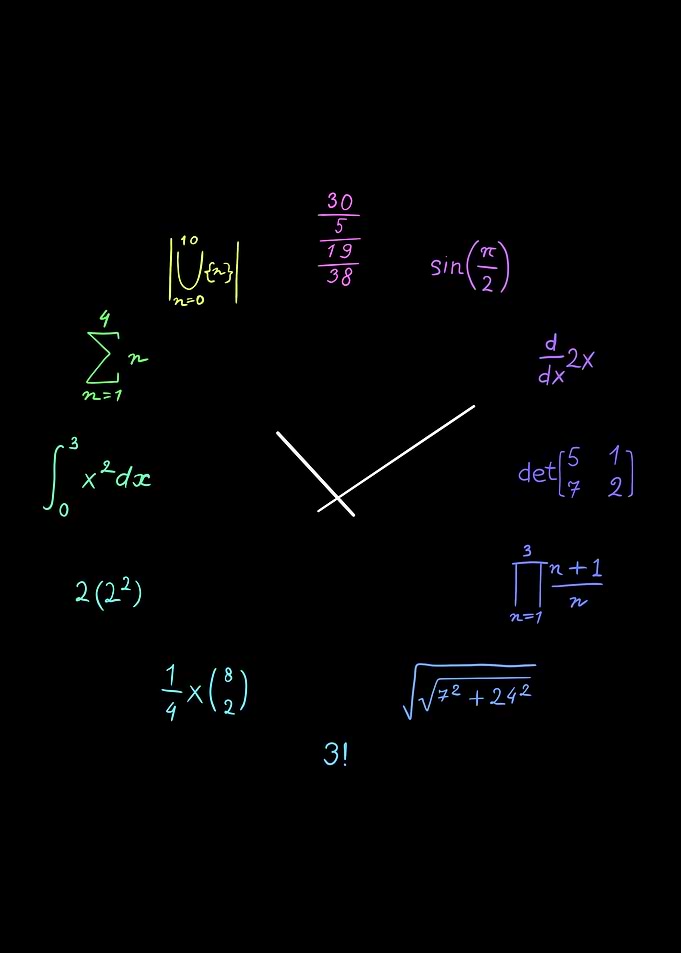 Math Equations on Black Background