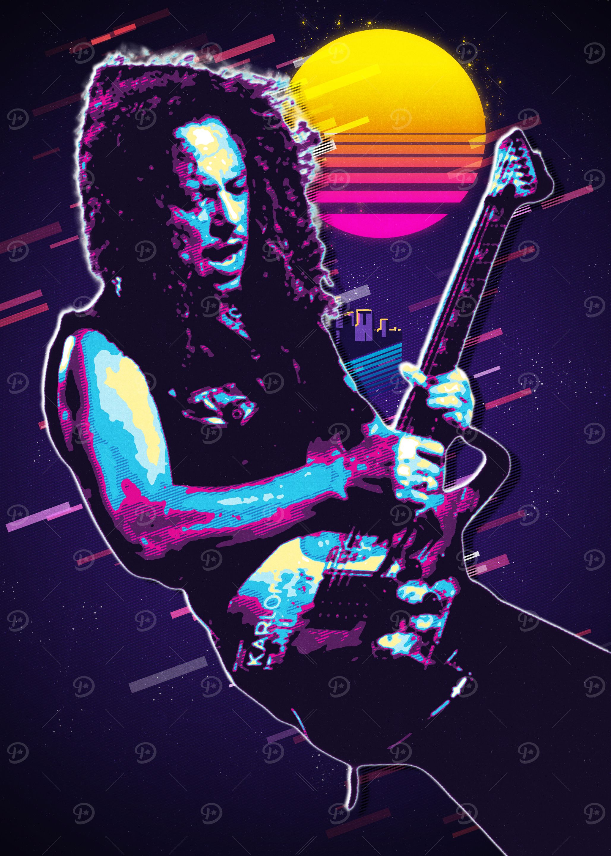 Valrie 80s Retro Guitarist